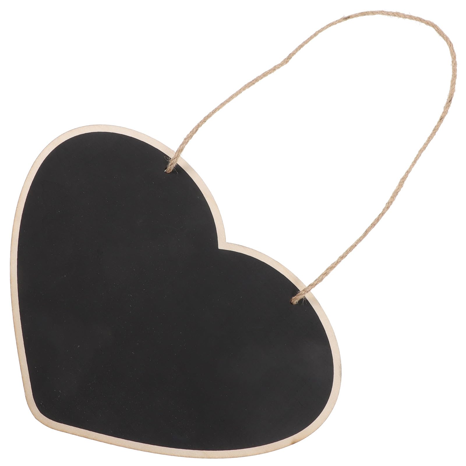 jojofuny Heart-Shaped Wooden Blackboard Message Board Hanging Sign, Black Chalkboard Notice for Home, Cafe, Restaurant Menu and Party Decoration