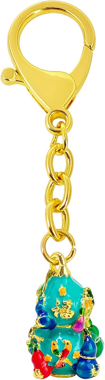 Feng Shui 9 Prosperity Wu Lou Gourd Keychain Vitality and Luck Amulet Keychain