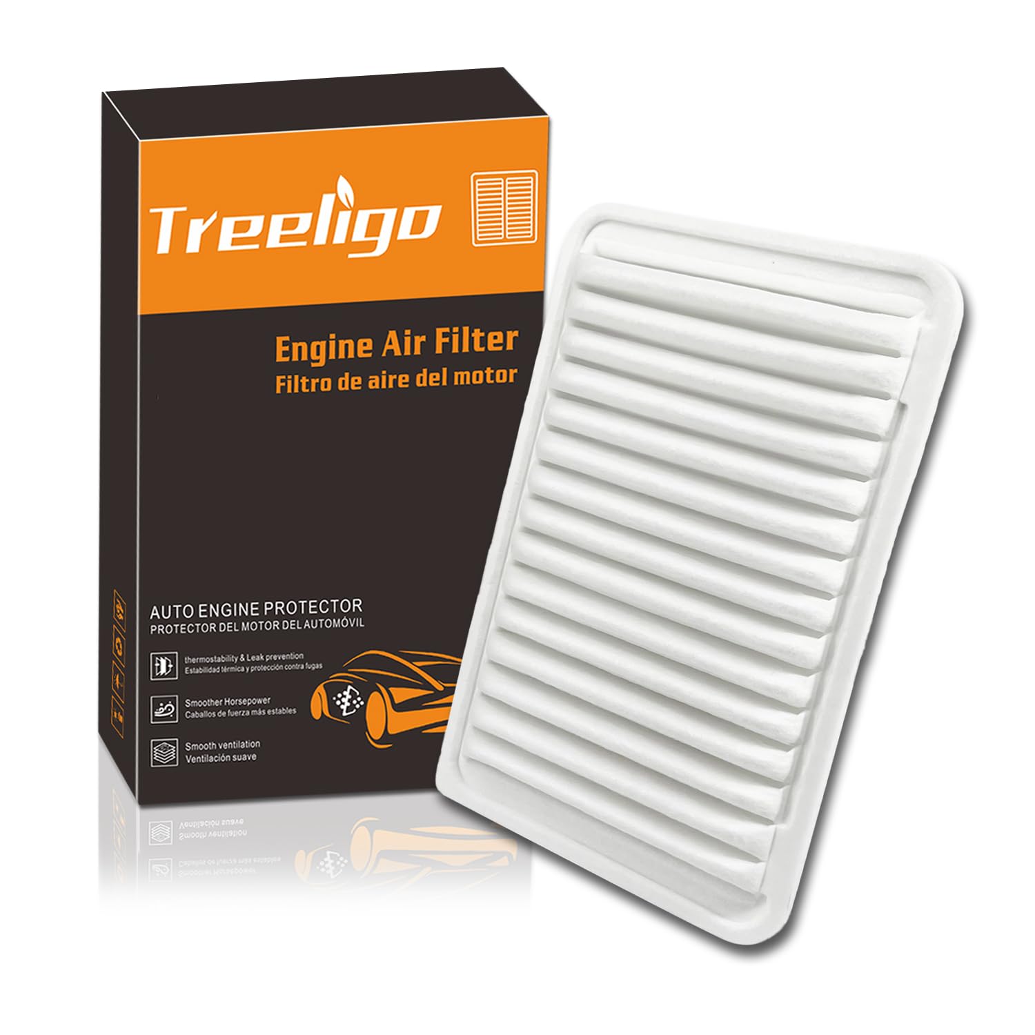 CA10171 Engine Air Filter, Replacement for Camry Gas L4 2.5L 2010-2017 Camry Gas L4 2.4L 2007-2009 Venza Gas L4 2.7L 2009-2016, Provides Up to 12 Months/12,000 Miles Filter Protection (EAF201002)