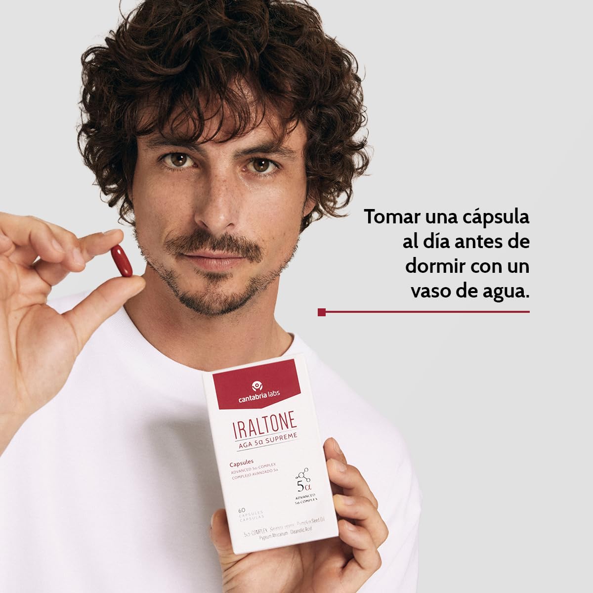 Cantabria Labs - Iraltone AGA 5α Supreme - 60 Cápsulas - Formulado para el manejo de la caída capilar crónica severa - Complemento alimenticio - Sin Gluten y Lactosa