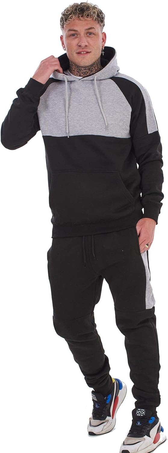 Mens Hooded Tracksuits Pullover Half Arm Striped Sweatshirts Joggers Activewear Mens Hooded Tracksuits Pullover Half Arm Striped Sweatshirts Joggers Activewear