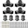 Pergola Brackets 4x4 (Actual: 3.5x3.5 In), 4 Pack Woodworks Pergola Kit 3-Way Right Angle Corner Brackets with Post Base, Powder Coated Pergola Hardware for Lumber Pergola Gazebo Sumroom Carport
