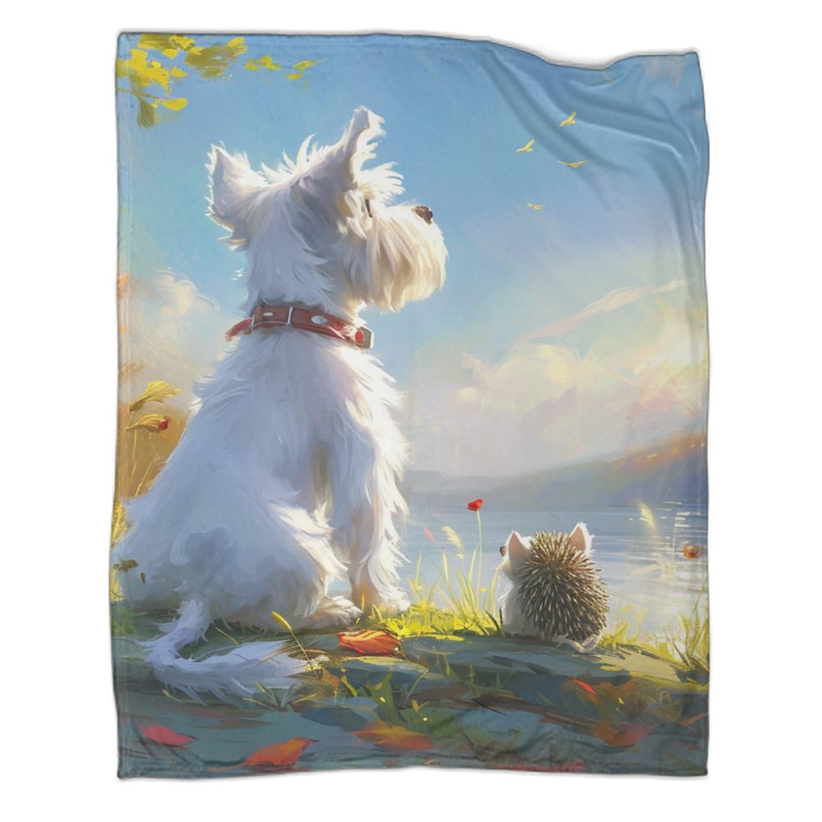 Couverture Yorkshire Terrier en microfibre de voyage 127x152 cm pour lit et canapé