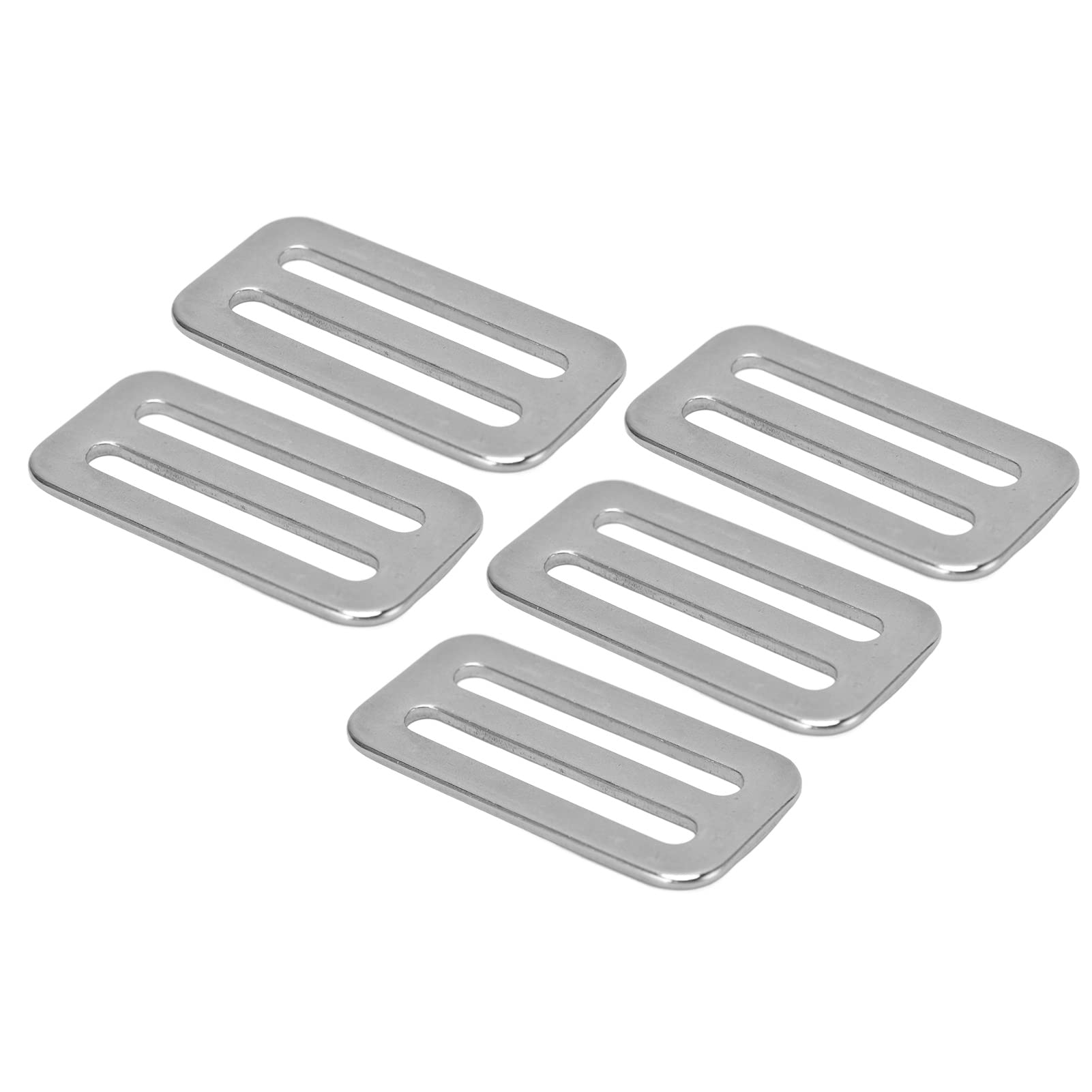 Fafeicy 5 Pezzi Fibbia Regolabile in Acciaio Inox per Fettuccia Vincolante Collari Cinghie Cinture Portafogli Connettori Accessori