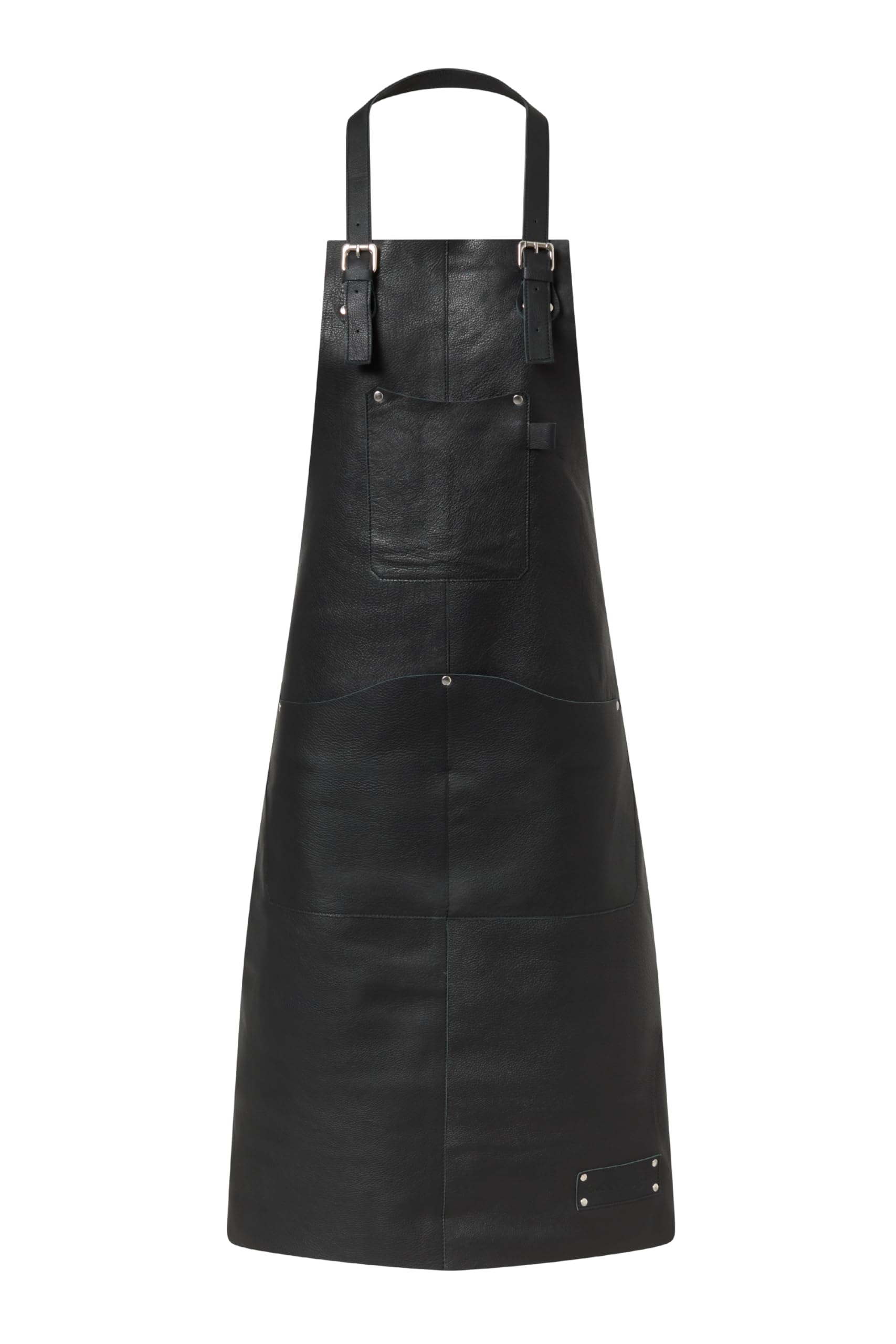 Delantal Hombre Cocina y Barbacoa. Mandil Hombre en Cuero Negro. Práctico con Bolsillo para Accesorios Barbacoa