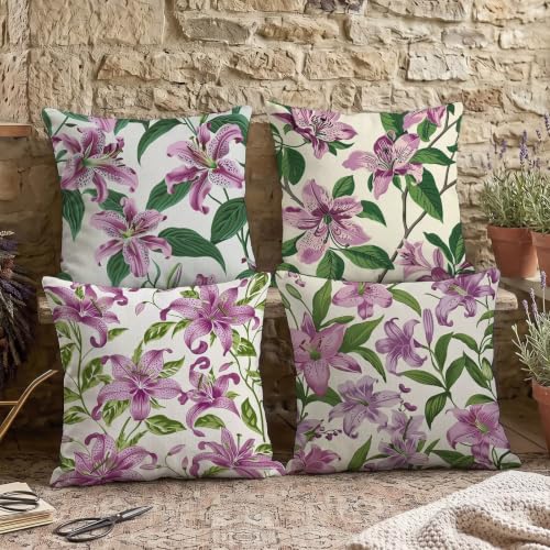 Housse de coussin 65x65cm rose imperméable pour canapé de jardin et salon - 5