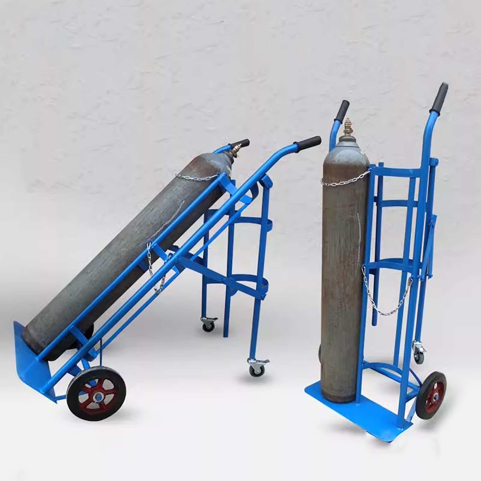 Uchwyty Na Zbiorniki Z Tlenem Duży Wózek na Dwa Zbiorniki Tlenu Wózek na Dwa Cylindry, Wózek na Koncentrator Tlenu Przenośny Wózek na/transporter Butli z Tlenem, Wózek Transportowy na Butle z CO2(Sty