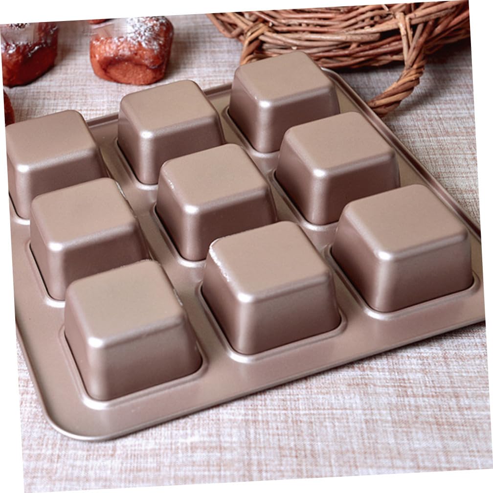 IMIKEYA Molde para Hornear Cuadrado Antiadherente de 9 Rejillas Acero al para Pasteles y Pan Utensilios de Cocina para Hornear de Usar