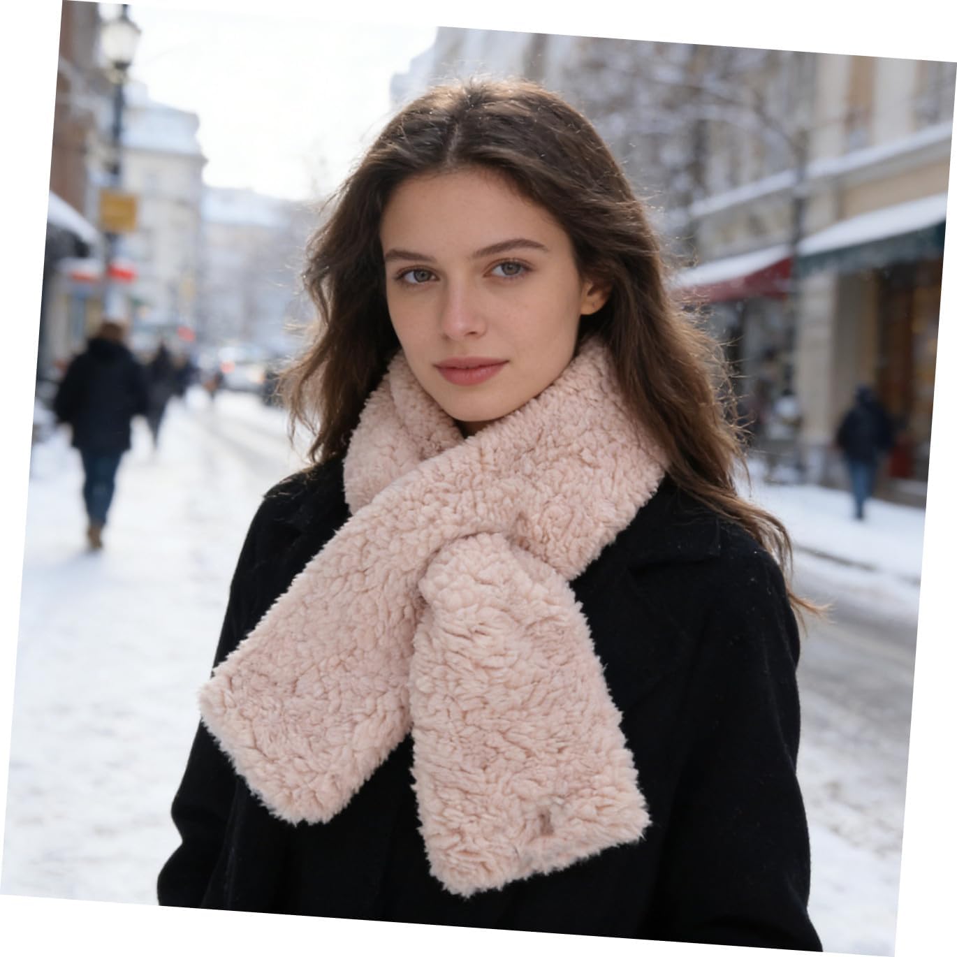 VALICLUD Plush Winter Neck Warmer Xmas Rectangle Soft Warm Scarf