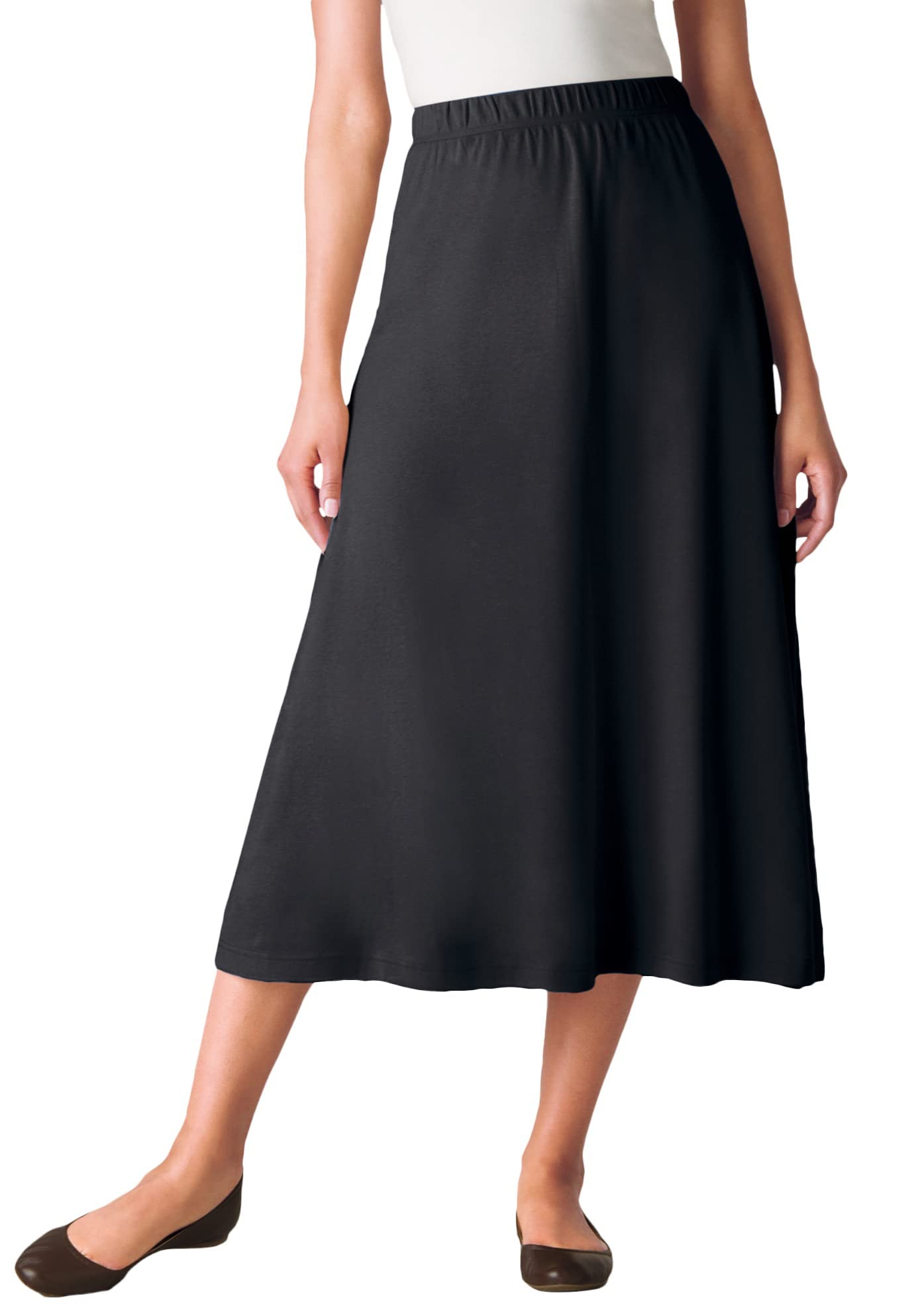 Woman Within Plus Size 7-Day Knit A-Line Skirt