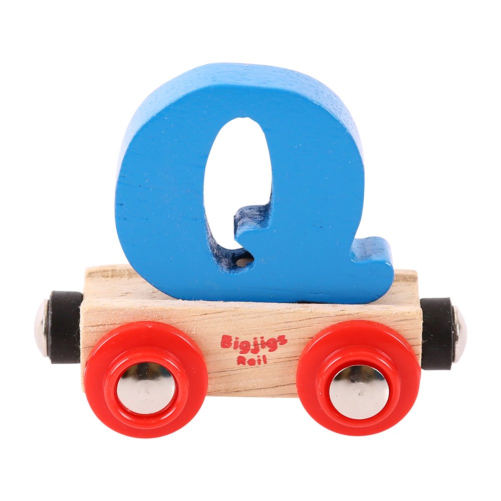 Bigjigs Rail Rail Name Letter Q (Blue)