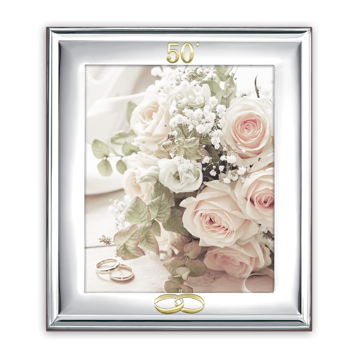 Cornice NOTO da Tavolo in Silver Plated per foto 20X25, Posizionabile Orizzontalmente. Placcata Argento. Made in Italy