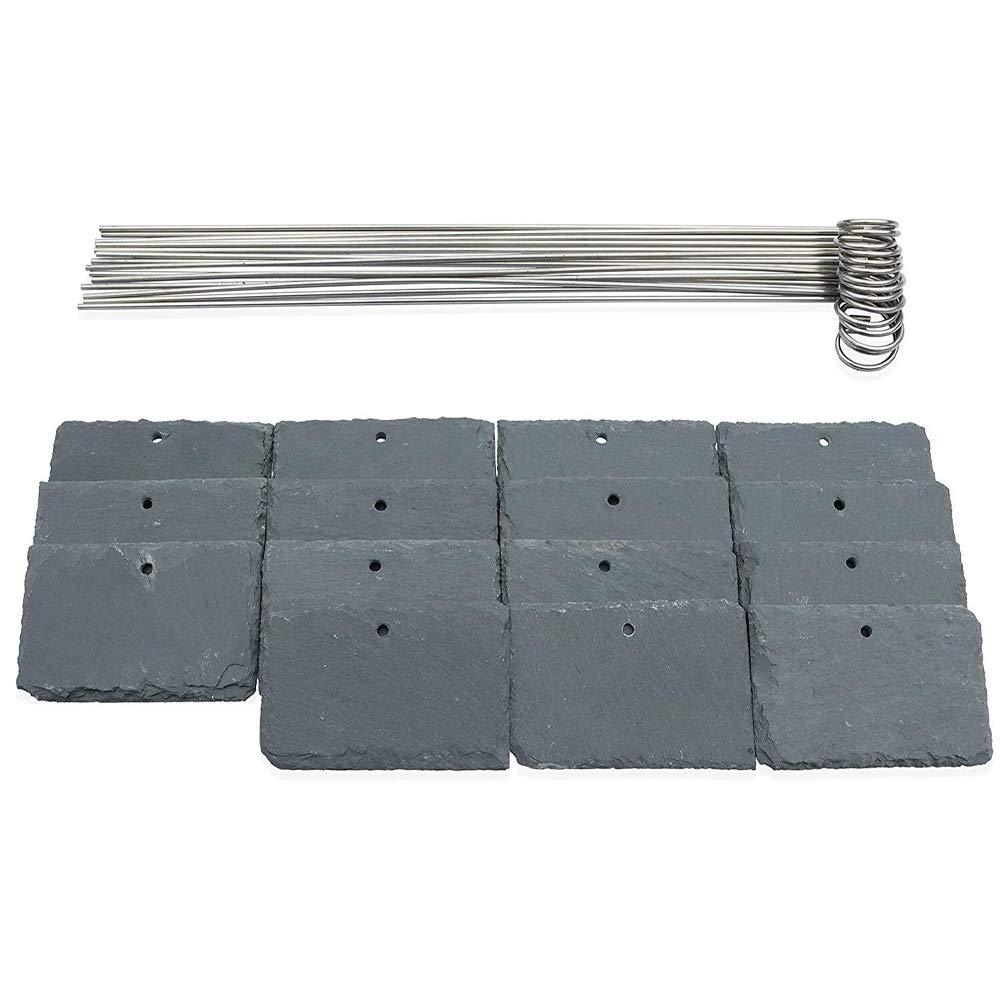 Etichette per piante in ardesia per piante da giardino, etichette per aromatiche, accessori per serre, da giardino, 15 pezzi