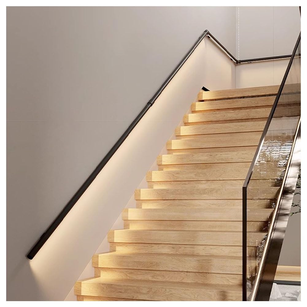 Miroir mural LED noir 50 cm – Design lumineux antidérapant en aluminium pour une décoration d'intérieur sûre et élégante, parfait pour les salles de bains élégantes et les intérieurs modernes