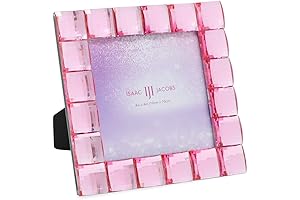 Isaac Jacobs Decorative Sparkling Light Pink Jewel Picture Frame