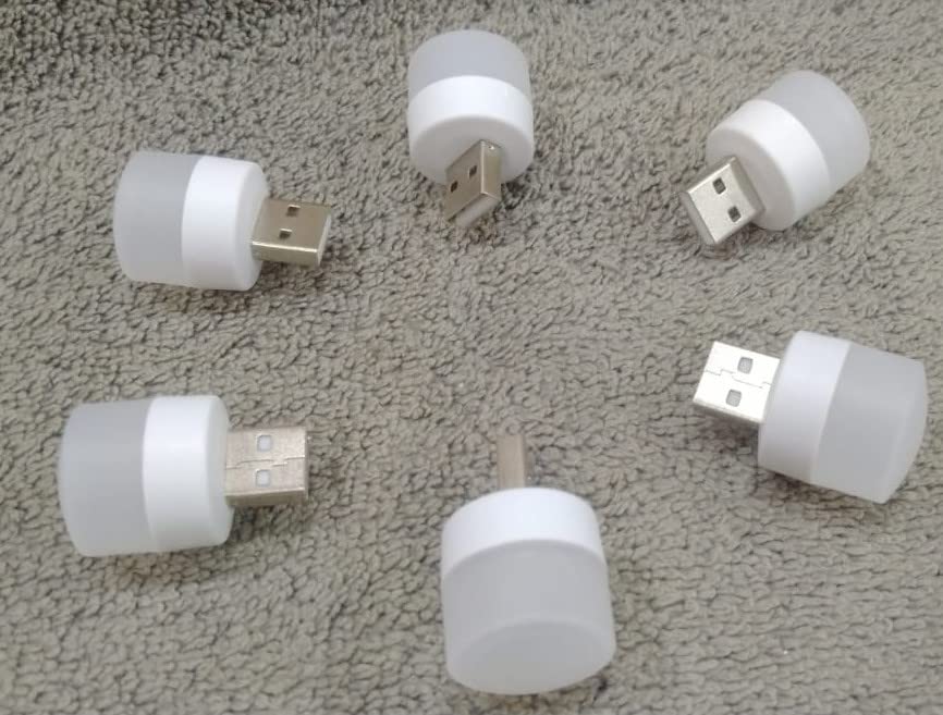 Image of Plug in LED Night Light Mini USB LED Light Flexible USB LED Ambient Light Mini USB LED Light, LED Portable car Bulb| Indoor| Outdoor| Reading| Sleep| White, Pack of Pcs.ITE (10)