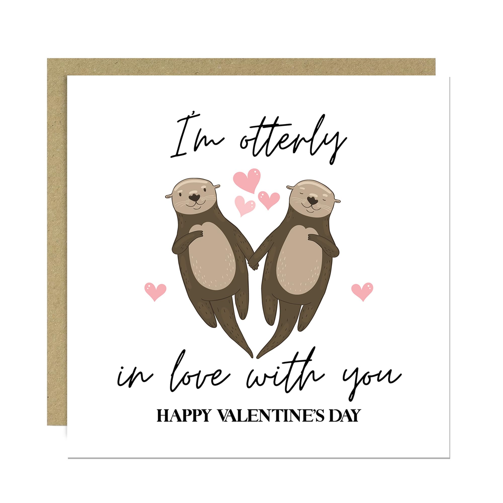 RED OCEAN Valentines Card For Him Her, Valentines Day Gifts For Boyfriend Girlfriend, Valentines Cards Husband Wife, Gifts For Her, Otter Valentines Card, Boyfriend Girlfriend Gift