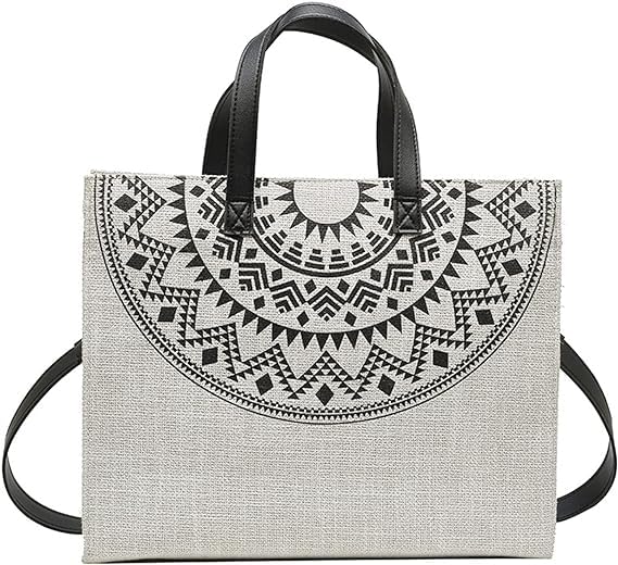 ZDALQDMJ Women Laptop Tote Bag Canvas Handbag Purse Shoulder Bag, Large Canvas Work Tote Bags for Women, Computer Briefcase Shoulder Bag Casual Beach Bag for Travel Daily Use, Black