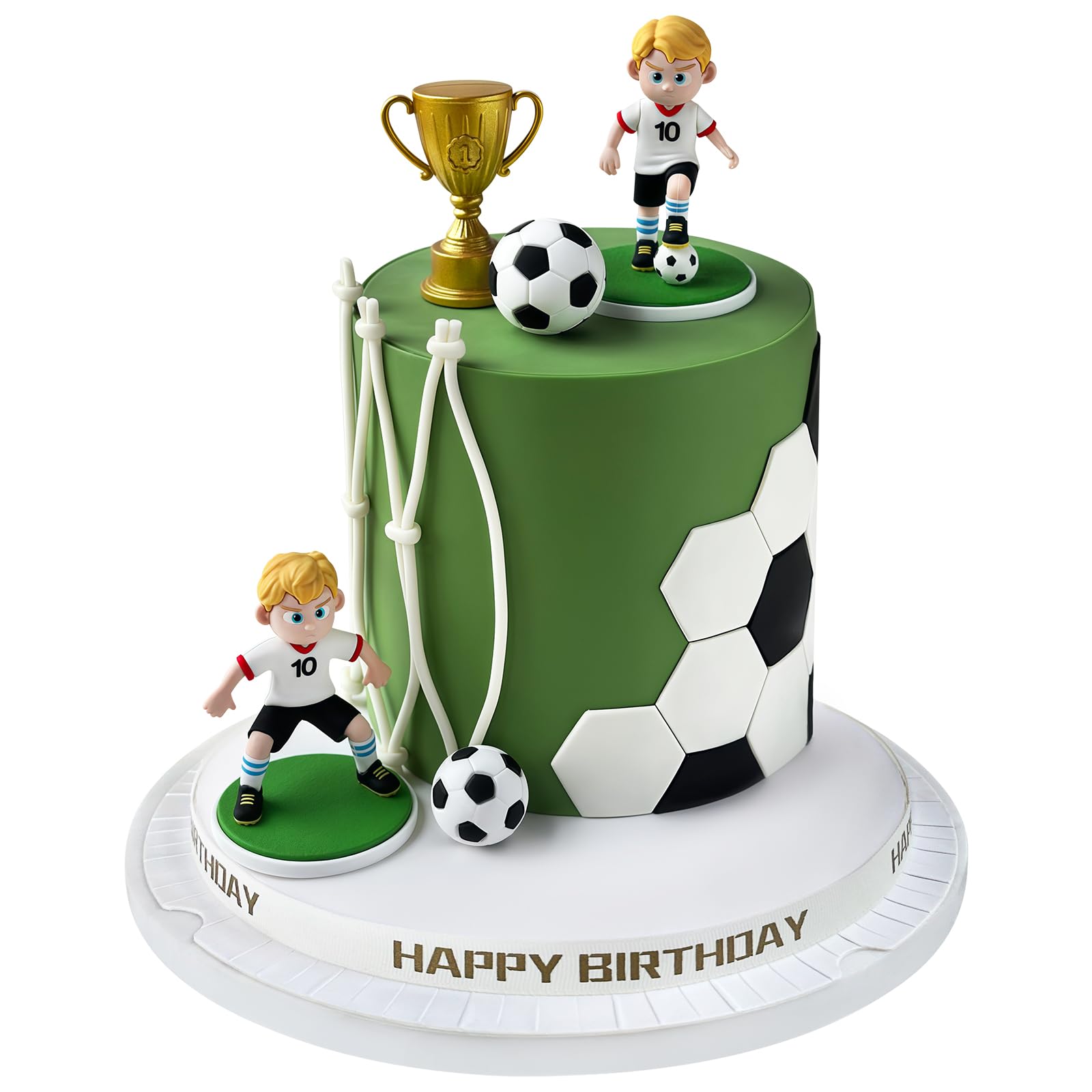 Football Cake Topper, Soccer Ball Player Cake Decorations with Trophy Football Cake Topper for Football Theme Birthday Party Sport Party Supplies โ image 1