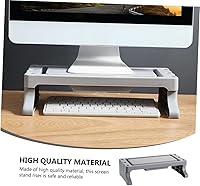 Vista 8 de GLEAVI 1 unidad elevador de almacenamiento elevador para portátil, estante elevado multifuncional para oficina y hogar, organizador de escritorio