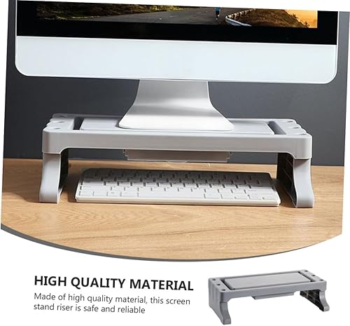 Miniatura 8 de GLEAVI 1 unidad elevador de almacenamiento elevador para portátil, estante elevado multifuncional para oficina y hogar, organizador de escritorio