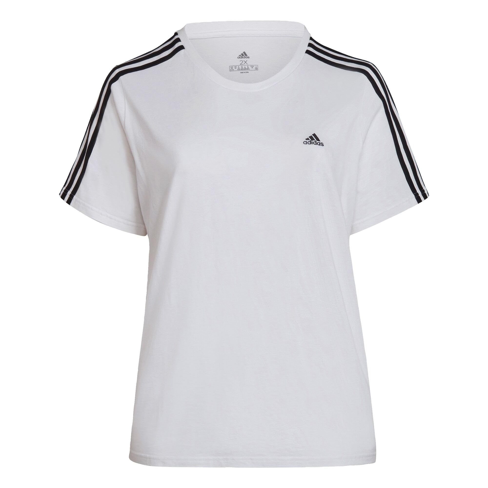 adidasWomen's Essentials Slim 3-Stripes T-Shirt (Plus Size) T-Shirt