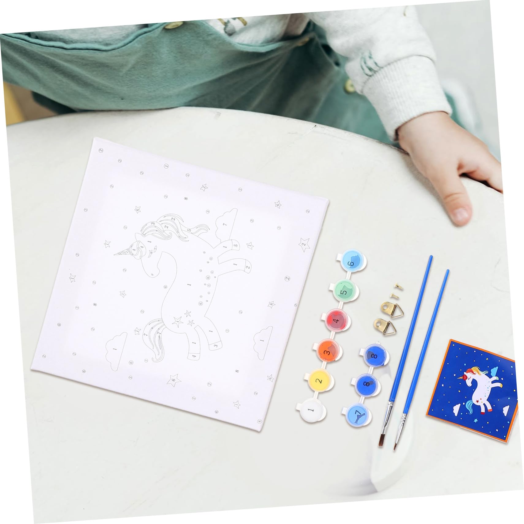 VILLFUL 2 Juegos Pintura por para Kits de Pintura Diy de Unicornios Manualidades para Principiantes Lienzo para Decoración Infantil y Desarrollo de Habilidades Artísticas