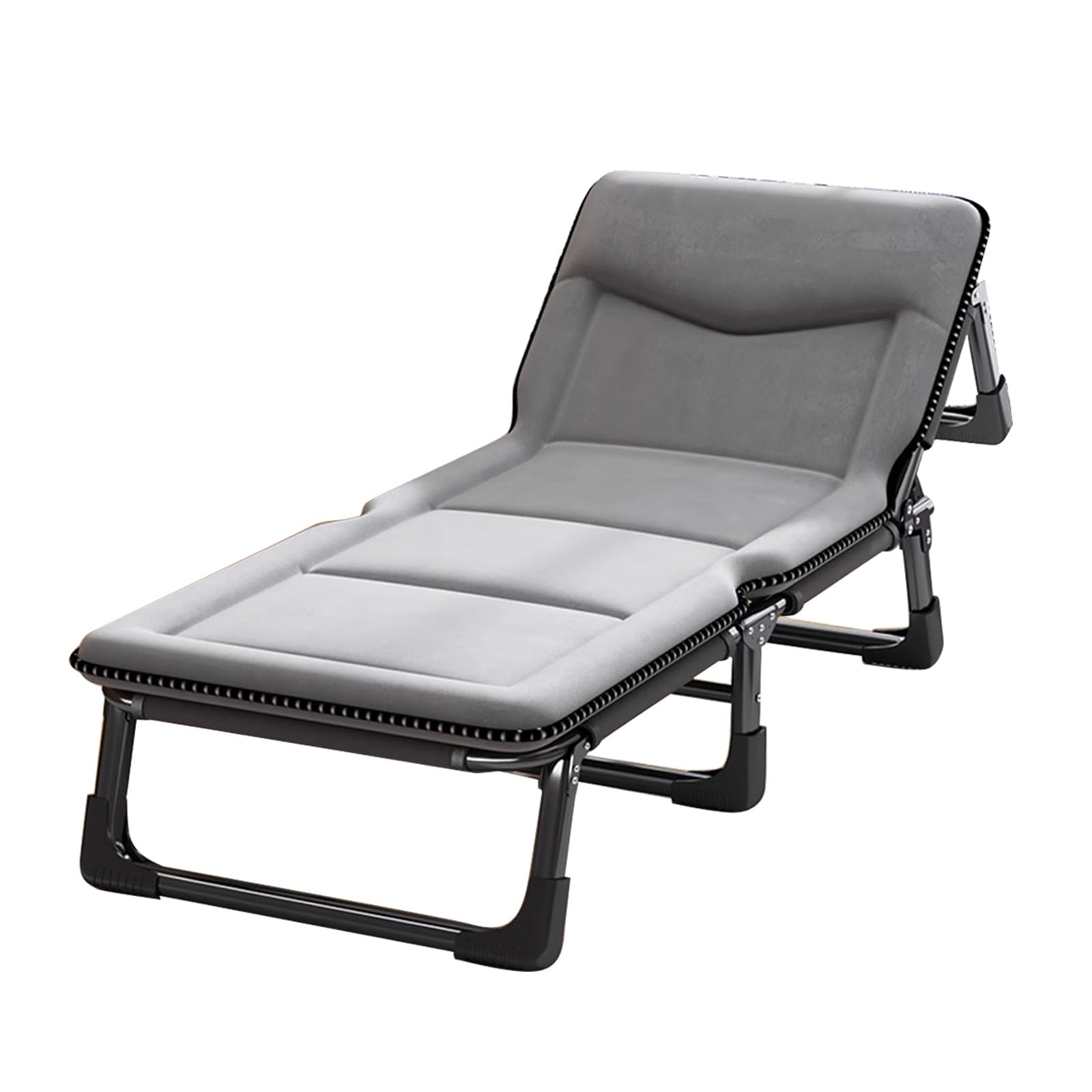 Lit de camp large 70 cm avec oreiller lit pliant convertible en fauteuil de relaxation 220 kg
