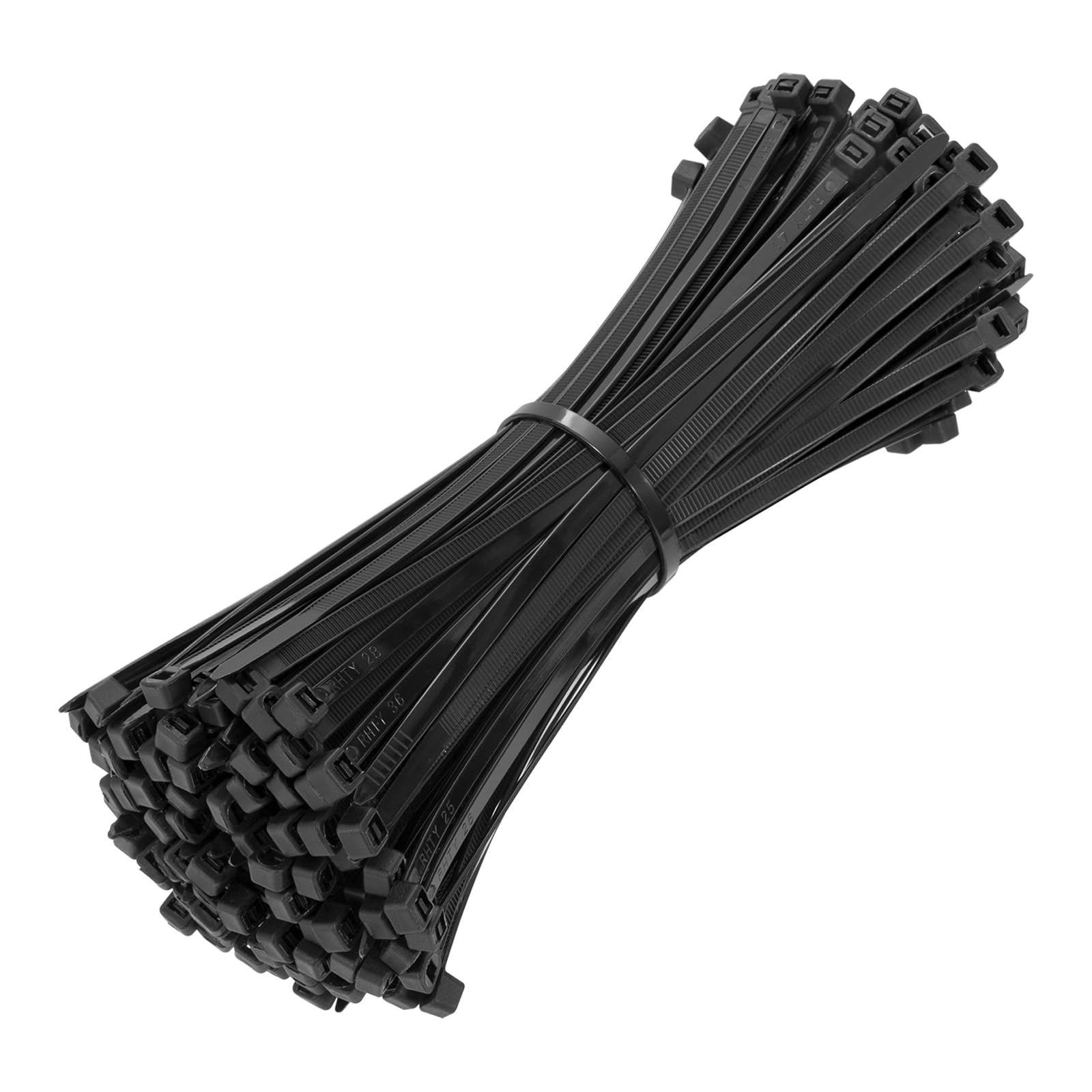 Beshine Black Cable Ties, 200mm x 4.8mm, Pack of 200, 8" Tie Wraps