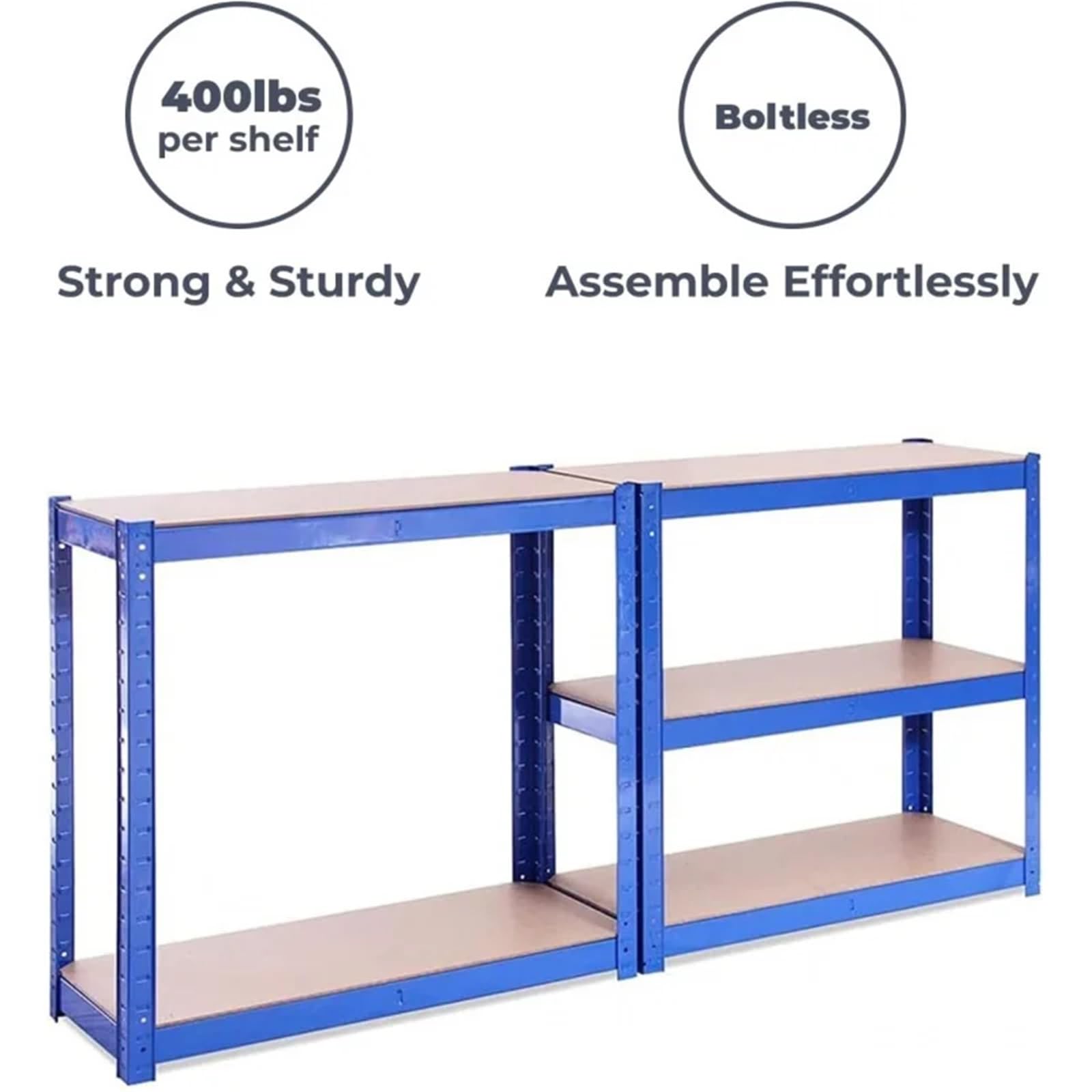Scaffali in Metallo per Garage Scaffalature for Garage - 71" HX 35" LX 16" W - Scaffalature for carichi Pesanti - Scaffali for stoccaggio(Blue)