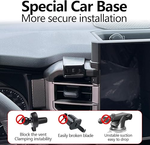 Miniatura 2 de LUNQIN Soporte de teléfono de automóvil para Toyota Tundra 2022 2023, Sequoia 2023, accesorios de automóvil, decoración interior, soporte para