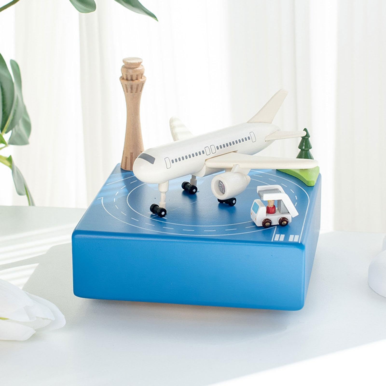Caja de Música con Aviones Y Coches: Gira Y Reproduce Una Canción para