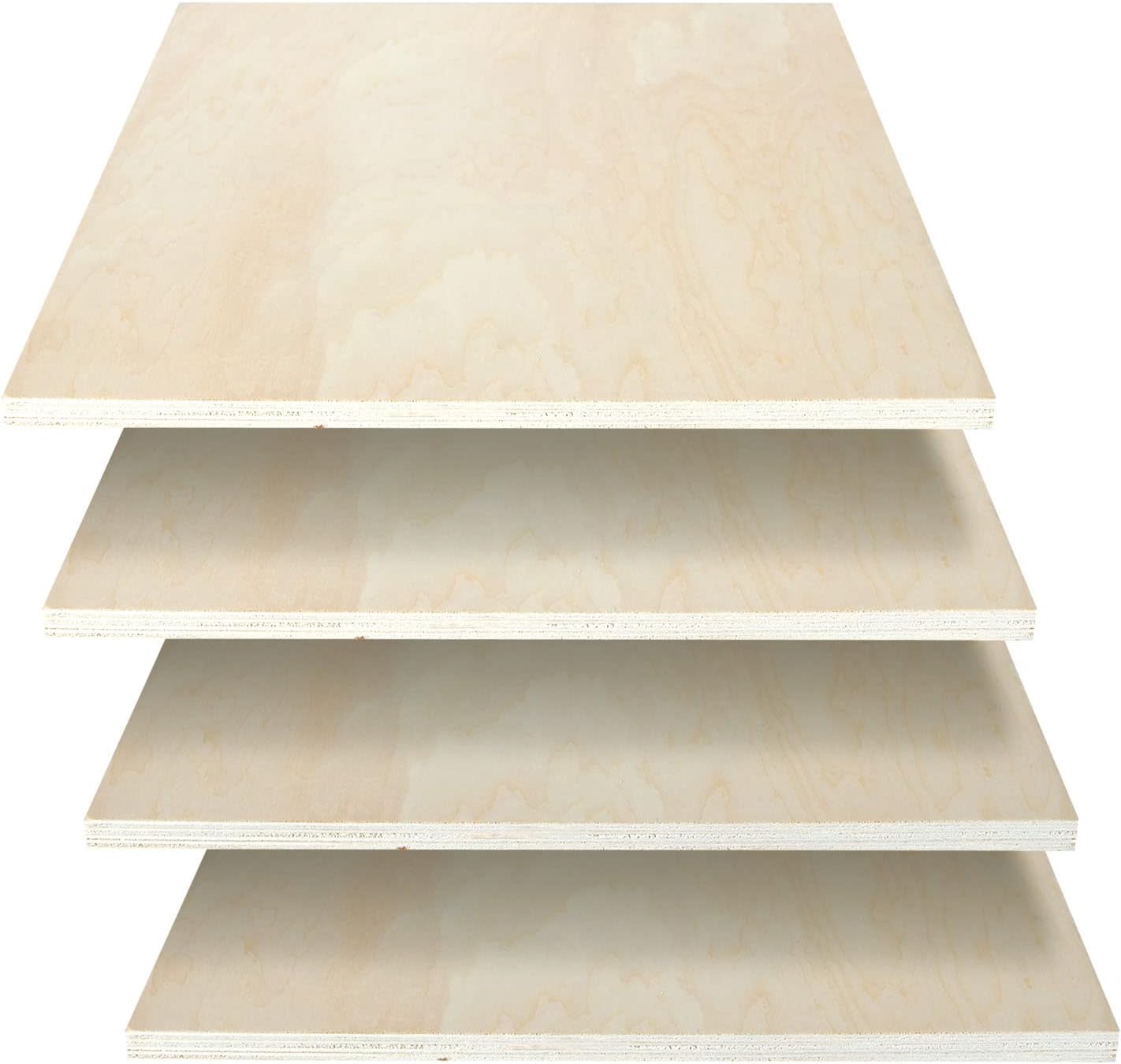 CertBuy 12" x 12" Plywood Board 1/2 Thick, 4 Pack Plywood Squares, Baltic Birch Plywood for Laser Projects, Arts and Crafts, DIY