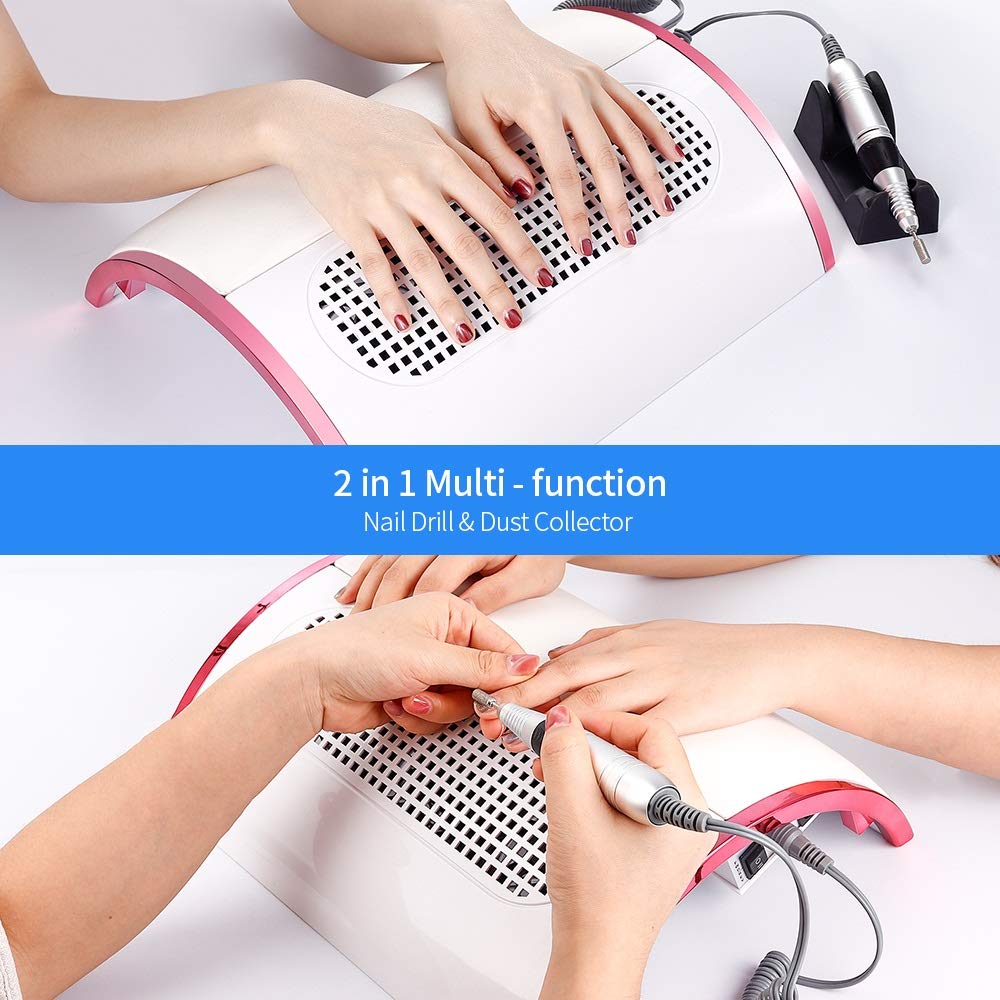 Aspirapolvere per unghie professionale, aspiratore per polvere per unghie, 30000PRM, trapano elettrico per manicure e pedicure, smerigliatrice portatile, macchina per nail art in acrilico con 2 sacc