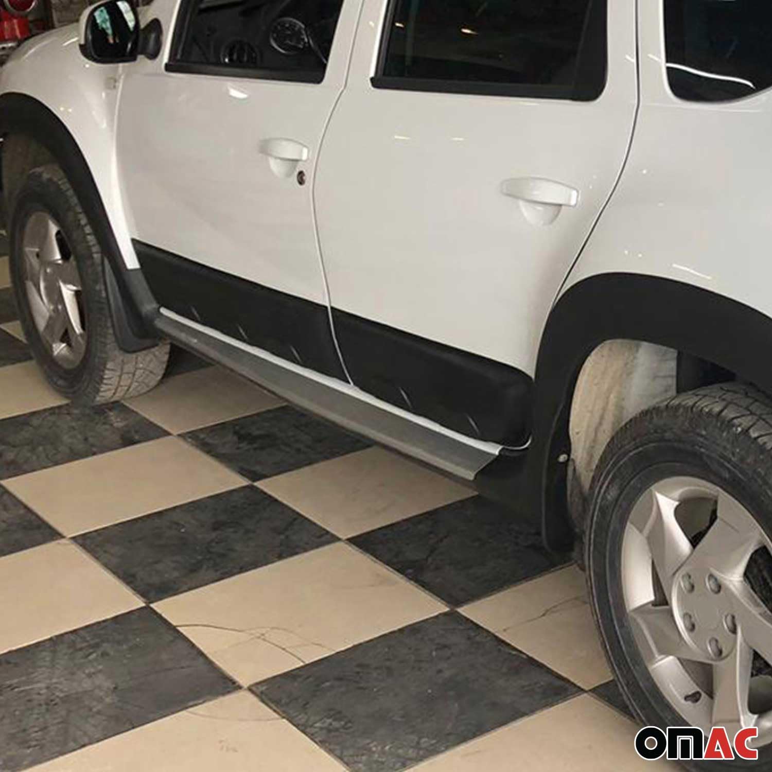 OMAC Türschutzleisten Seitenschutz 4X Compatible con Dacia Duster 2010-2018 ABS Negro 4tlg