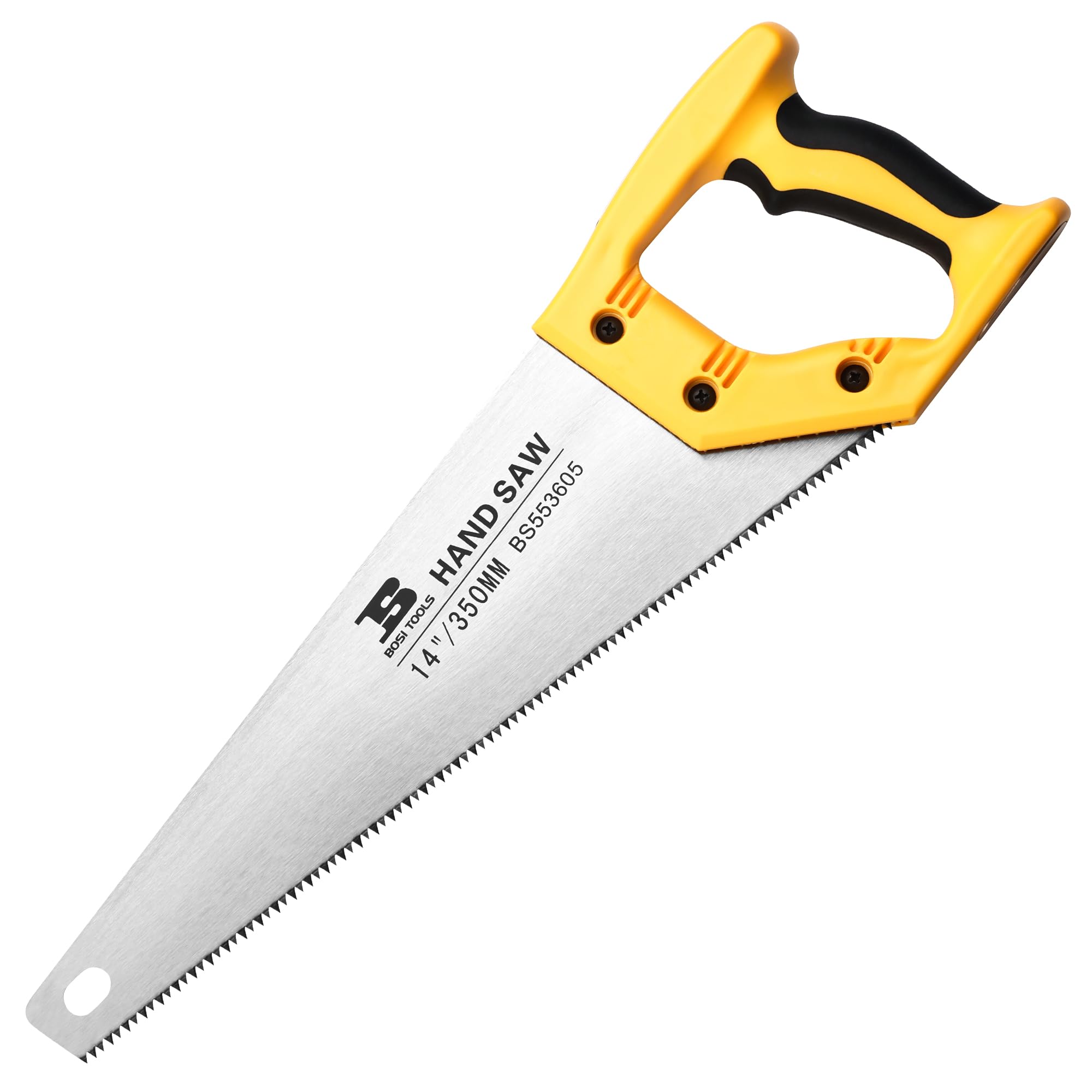 14 in. Pro Hand Saw, 11 TPI Fine-Cut Soft-Grip Hardpoint Handsaw Perfect for Sawing, Trimming, Gardening, Cutting Wood, Drywall, Plastic Pipes, Sharp Blade, Ergonomic Non-Slip Handle
