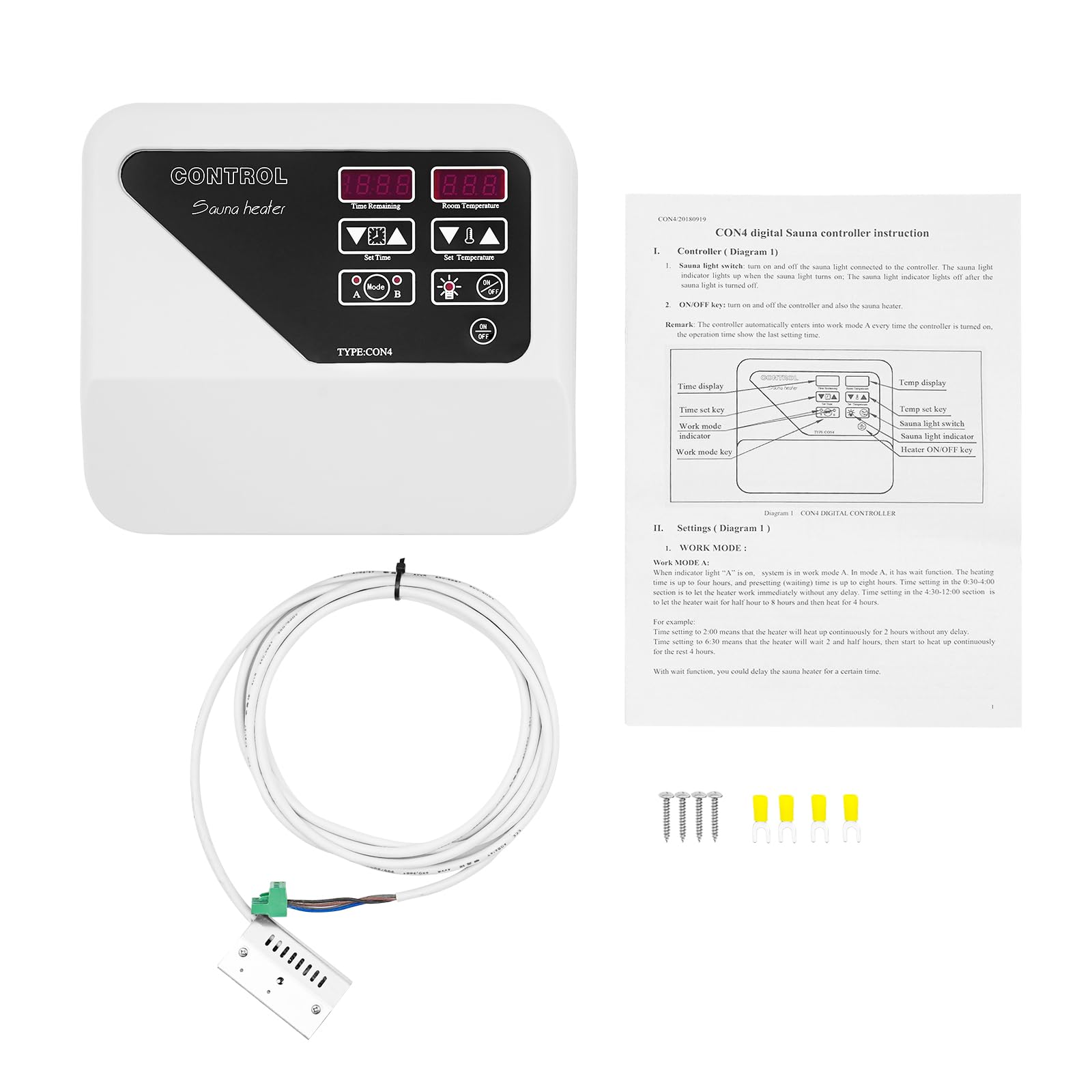 Termostato digital, 380V-415V, con cable de sensor de temperatura, para saunas privadas, spas