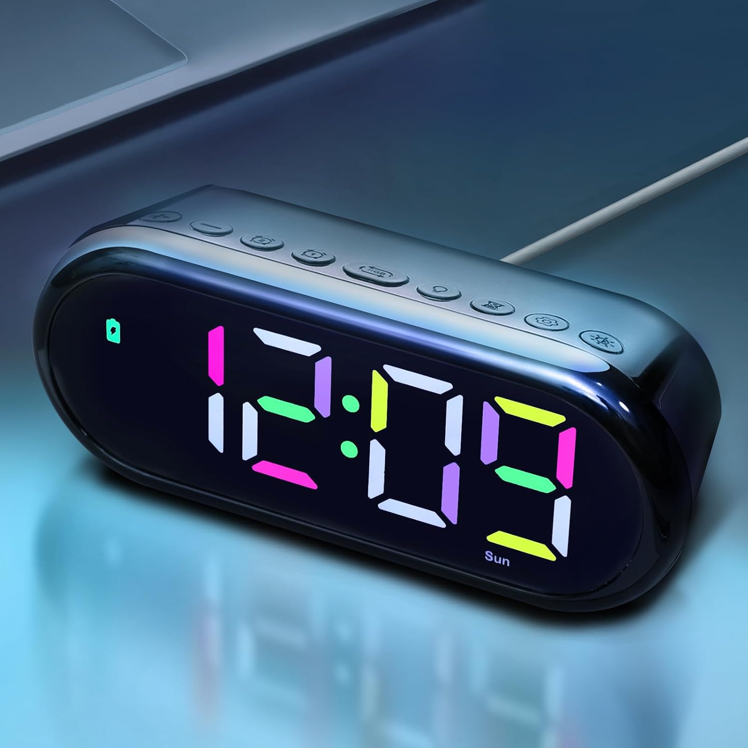 Digital Clock for Bedroom LED Display Loud Alarm Clock for