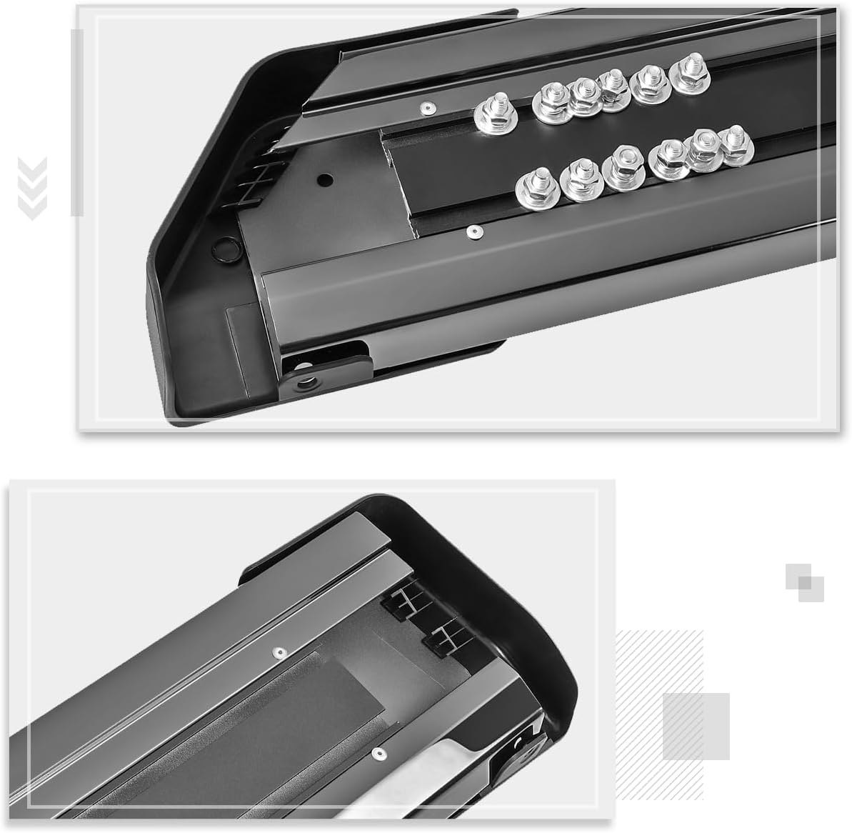 PM PERFORMOTOR 6 Inches Stainless Steel Nerf Step Bar Running Board Compatible with 1999-2016 Ford F250 F350 F450 F550 Super Duty Super Cab (Extended Cab), PM-RNB-8088-BKSS