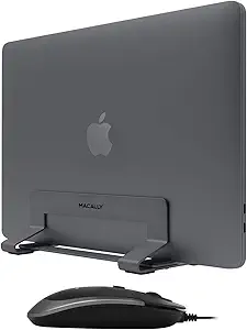Macally USB C Wired Mouse and an Adjustable Vertical Laptop Stand, Specially Designed for MacBook