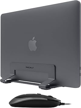 Macally USB C Wired Mouse and an Adjustable Vertical Laptop Stand, Specially Designed for MacBook