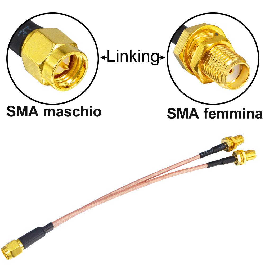 Cavo Splitter YILIANDUO N Maschio A Doppio SMA Maschio, 30 Cm RG174 Per Router 4G E Amplificatori - 6