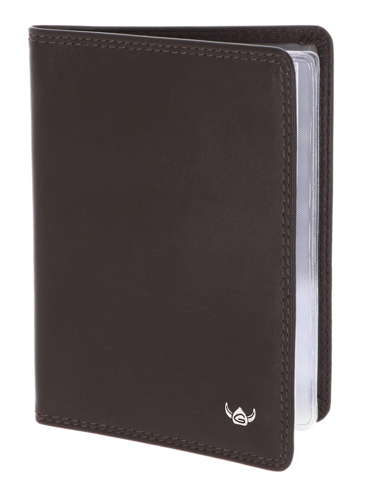 Golden Head Polo RFID Protect ID Wallet, ciemnobrązowy, Einheitsgröße, Klasyczny, elegancki z charakterystycznymi podwójnymi szwami.