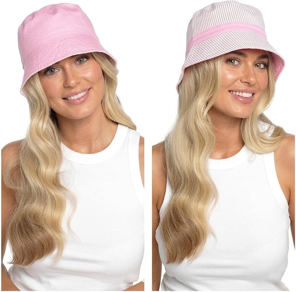 A2Z Womens Reversible Bucket Hat Summer Foldable - Bucket Hat AZ4513 Spotty Pink M/L