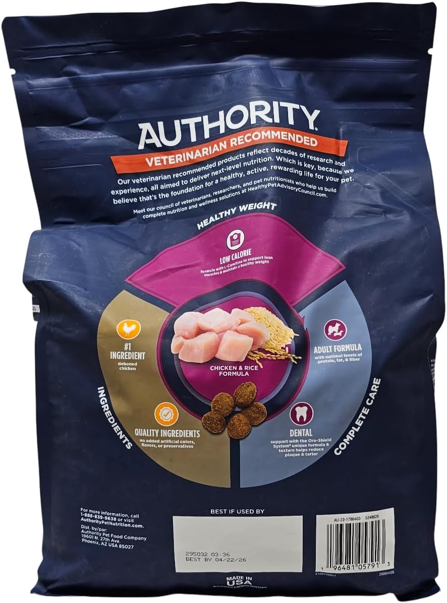 Authority Adult Healthy Weight Chicken and Rice Dry Dog Food, 6 Pound Bag