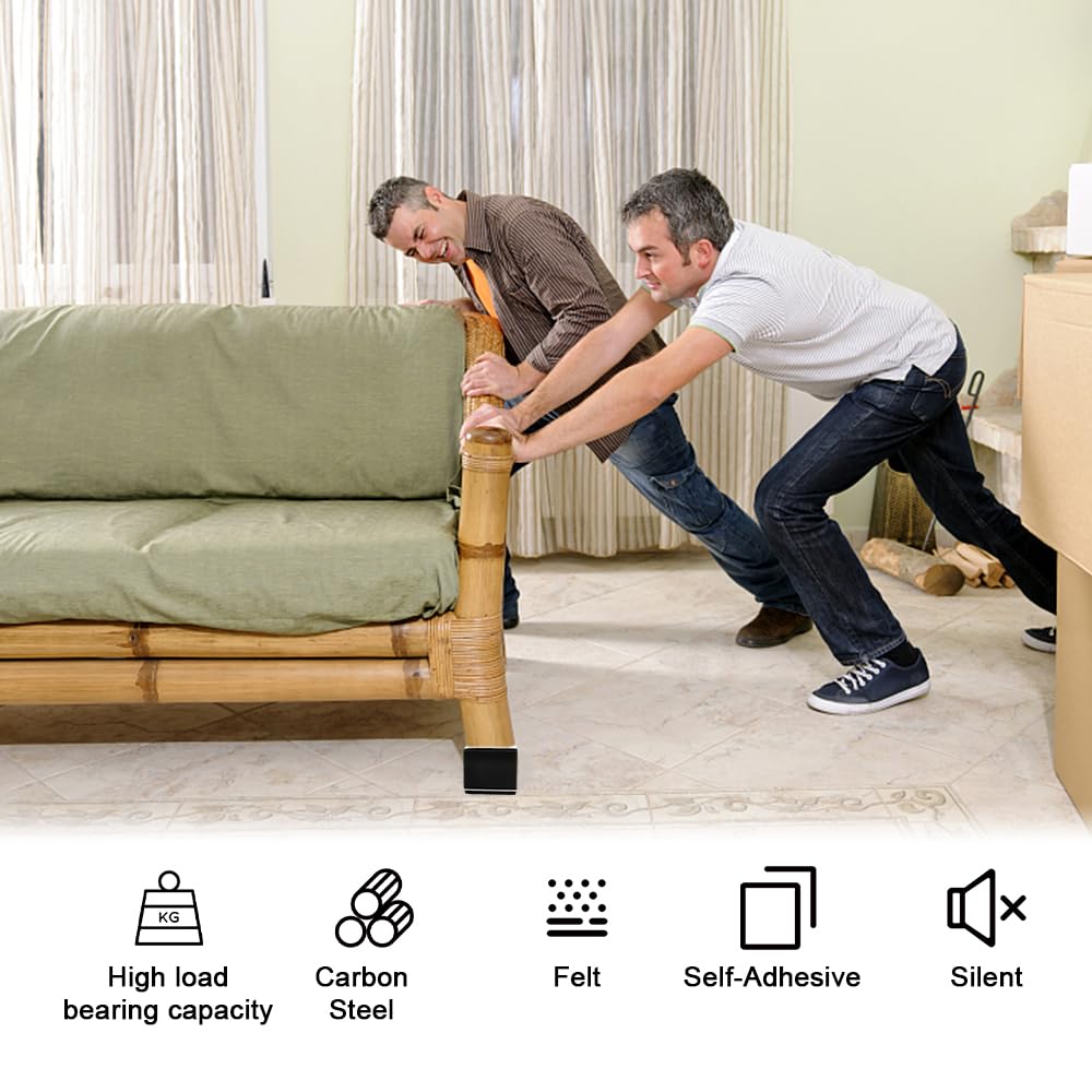 4 Stück Möbelerhöhung 5cm - Selbstklebende Stahl-Füße Für Betten & Sofas Bis 20.000 Lbs