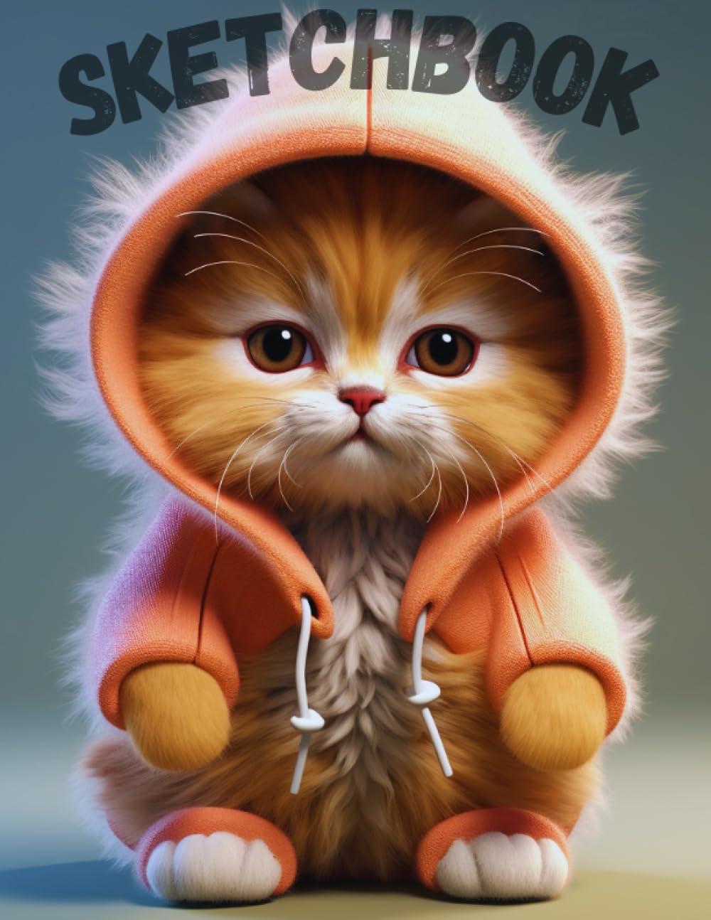Sketchbook: Notebook for Drawing, Writing, Sketching or Doodling. Large Sketchbook for Kids with Cute, Fluffy Kitten in a hoodie. Ages 2-4, 4-8, 8-12 ... 110 Blank pages, size: 8.5 x 11 in) opis