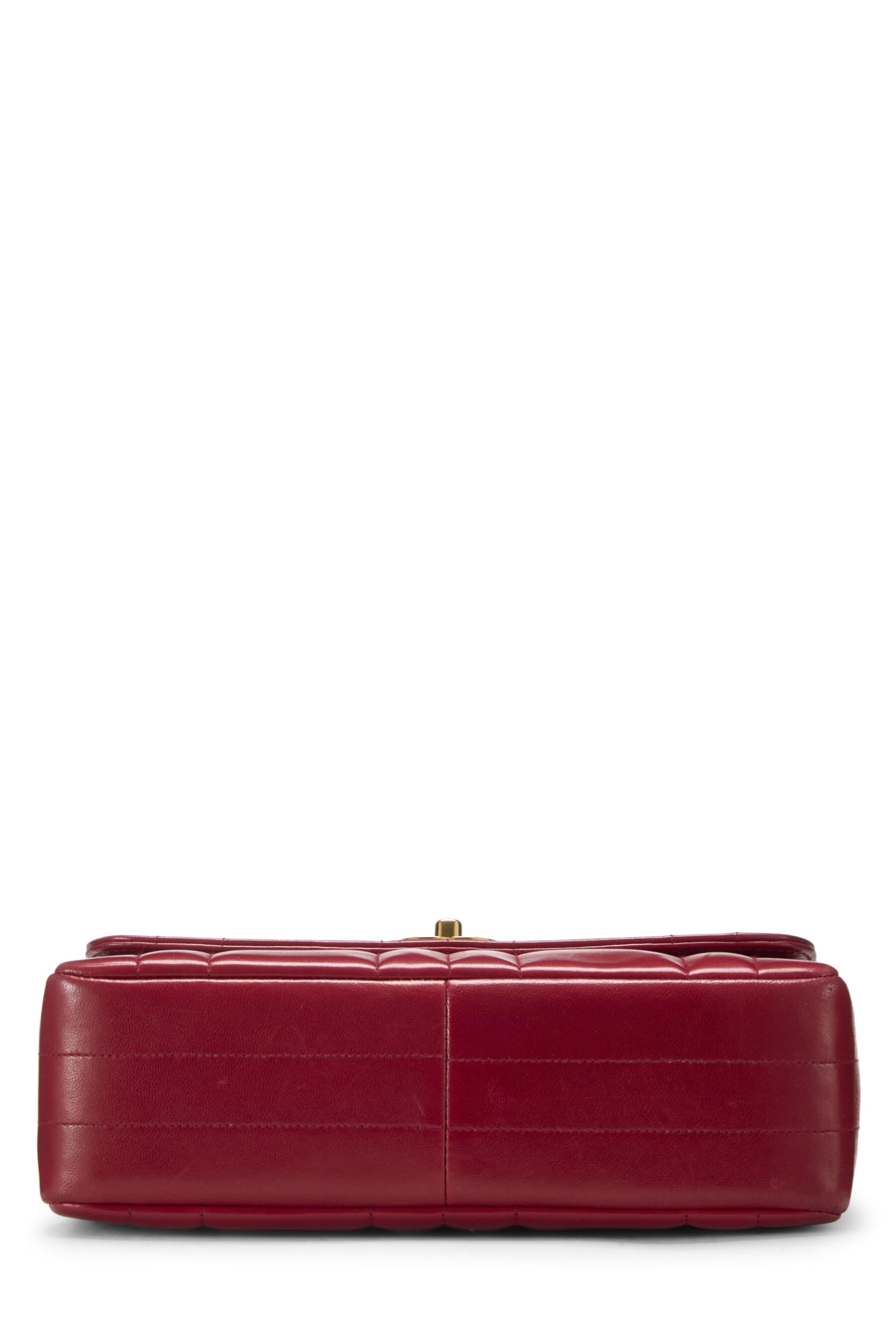 Chanel, Pre-Loved Red Vertical Lambskin Half Flap Small, Red