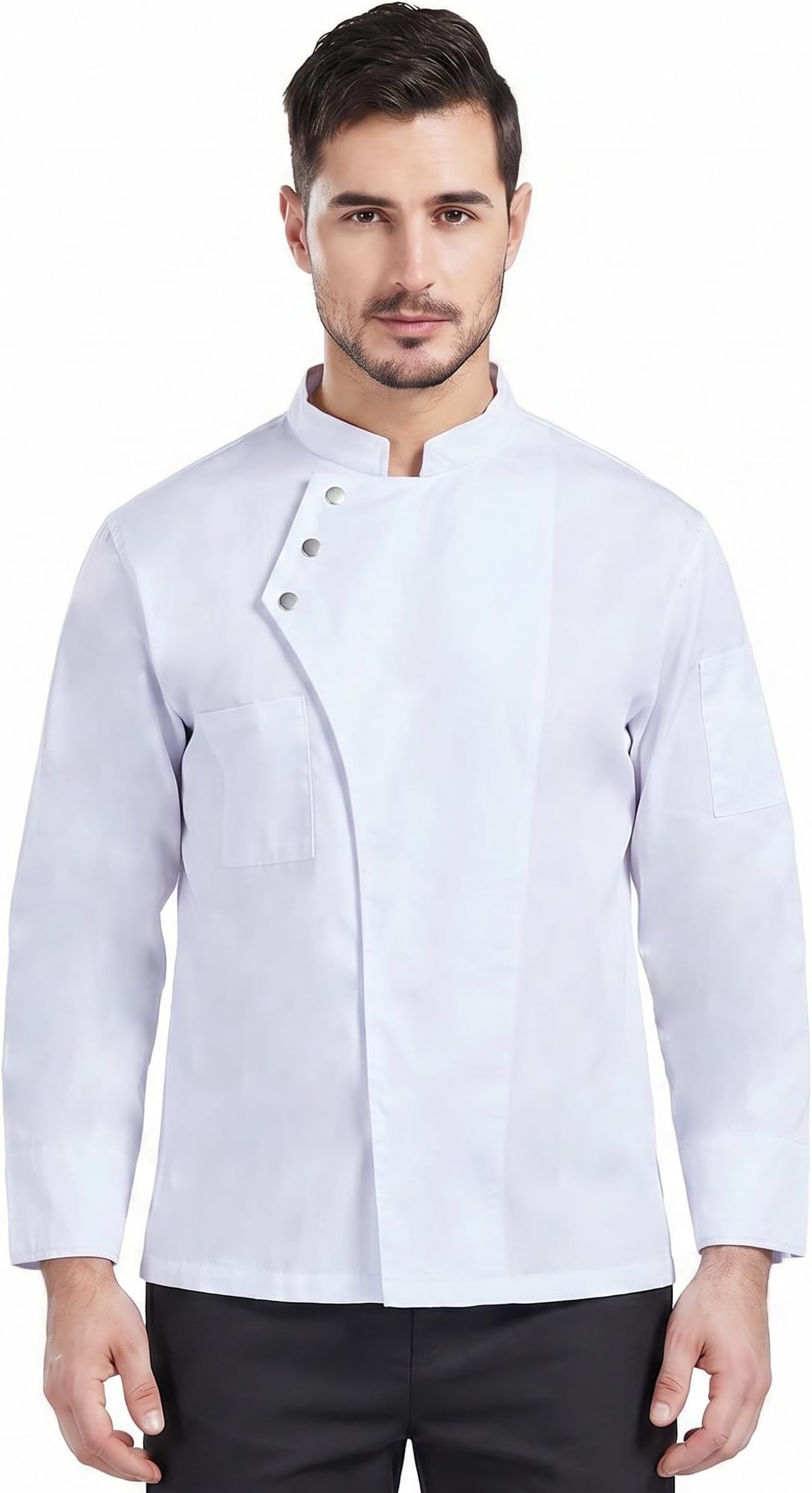 Unisex Long Sleeve Chef Jacket Kitchen Restaurant Chef Uniform Work Wear