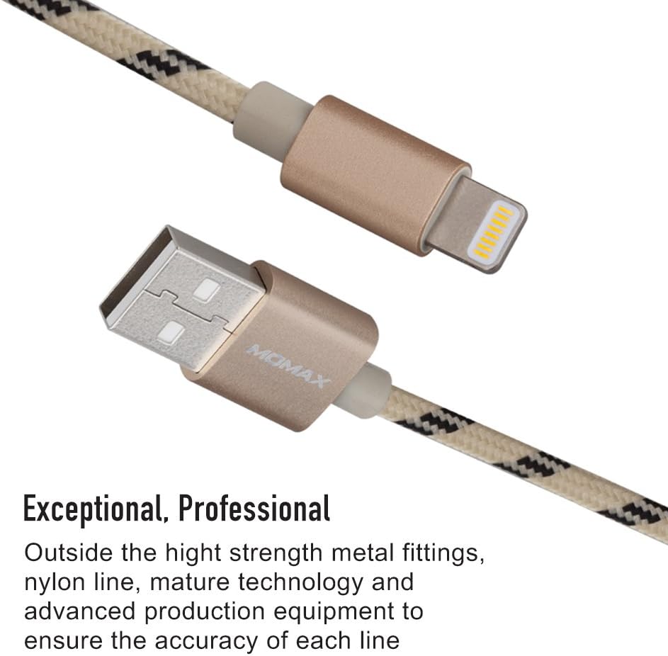 Weekly Top Sale Woven Lightning Cable 3.3ft, MFi Certified MOMAX 1m 2.4A Fast Charging Woven Braid Lightning to USB Cable Compatible with iPhone 12/12 Pro/12 Pro Max/11/11 Pro/X/XS/8 Plus/iPad/Airpods (Gold) Black Friday Sale 2022 Woven Lightning Cable 3.3ft, MFi Certified MOMAX 1m 2.4A Fast Charging Woven Braid Lightning to USB Cable Compatible with iPhone 12/12 Pro/12 Pro Max/11/11 Pro/X/XS/8 Plus/iPad/Airpods (Gold)